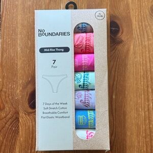 No Boundaries Bright Multi-Color 7-Pack Mid-Rise Thongs